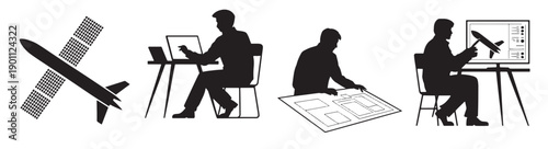  engineers designing and building rockets and satellites with