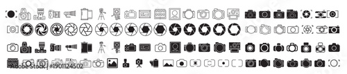  foto camera icon vector set photo illustration sign photo