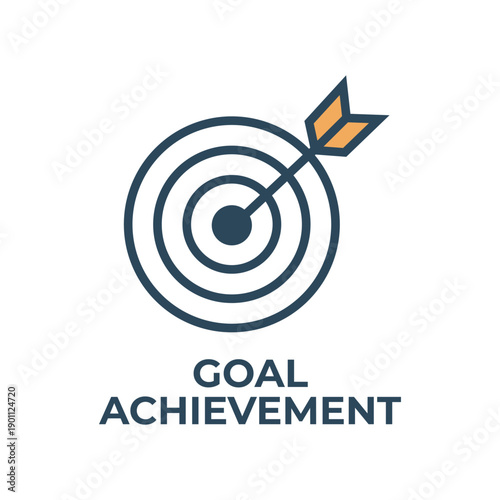 Target with Arrow Goal Achievement Icon Vector