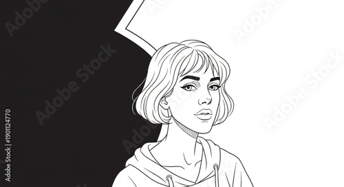 Young woman wearing a hoodie and graduation cap.