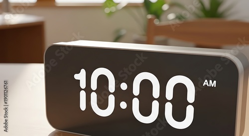 Digital clock display showing 10 00 am