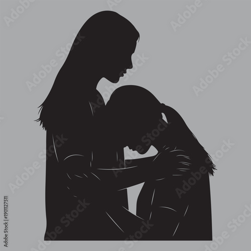 comfort and care silhouette vector design art and illustration