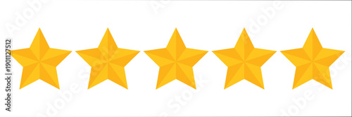 five stars rate flat design vector illustration