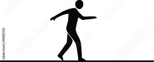 A person walking in silhouette on transparent background