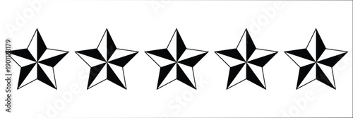 Five stars rate icon. Customer product rating review flat icon. Customer review with five stars. Service satisfaction, quality, rate vector illustration