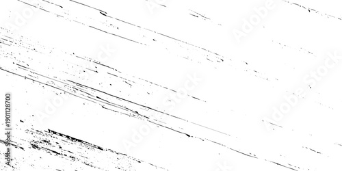Abstract texture grunge made of diagonal streaks and distressed lines, black ink on a white background. grunge scratch patterns, chaotic linear noise. dirty monochrome pattern of the old worn surface.