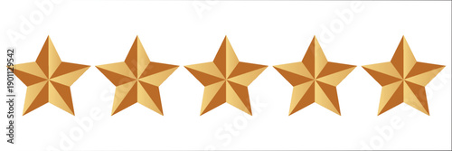 Five stars rate icon. Customer product rating review flat icon. Customer review with five stars. Service satisfaction, quality, rate vector illustration