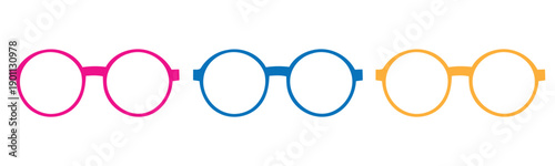 Colorful round eyeglass frames set