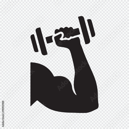 Gym fitness dumbbell workout vector icon