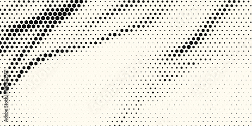 Abstract Vintage Halftone Hexagon Background. Abstract halftone background featuring hexagon and dot patterns with a vintage, distressed texture on a light beige surface.