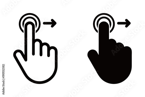 touch right icon , swipe right screen icon