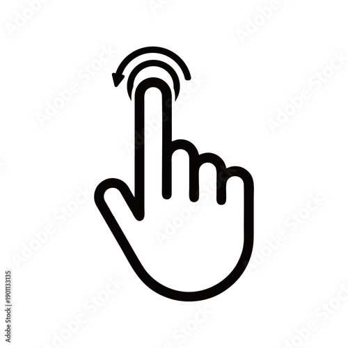 touch left icon , swipe left icon