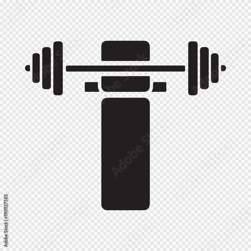 Barbell Bench Press Icon for Fitness and Gym