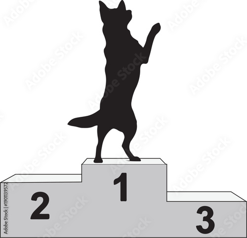 winner dog silhouette