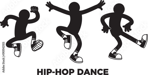 black silhouettes of people dancing hip hop