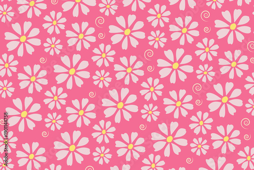 Floral pattern illustration on isolated background. 