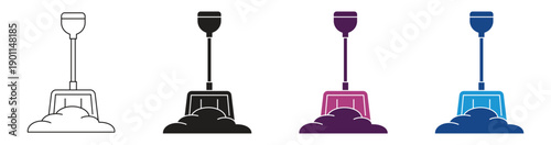 Snow and shovel icon set , vector illustration.