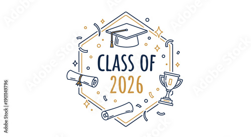 Celebration of the Graduation Class of 2026 with Academic Symbols and Achievements