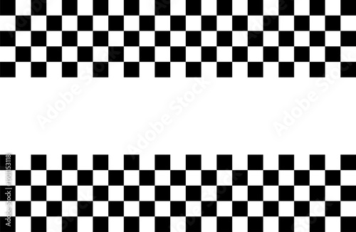 Black and white checkerboard frame. Black White Checkered Border. Classic checkered race flag car finish line or start line. Flat vector illustration isolated on transparent background