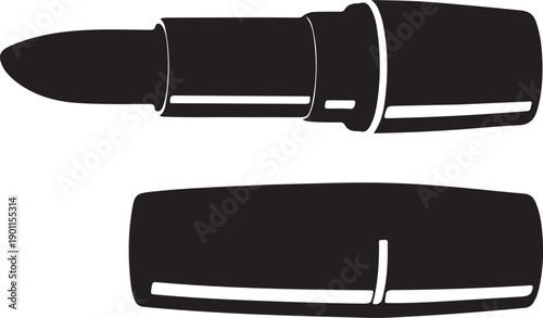 Lipstick silhouette vector illustration. 