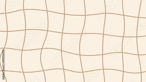 Organic seamless pattern featuring soft, wavy, and irregularly drawn grid lines on a light beige background, creating a modern abstract texture.