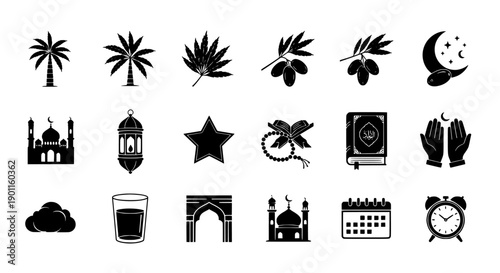 Ramadan Icons Symbols of Faith, Culture, and Celebration for Islamic Holy Month