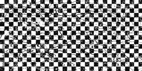 Racing flag sport background horizontal grunge checkered pattern vector design with empty space