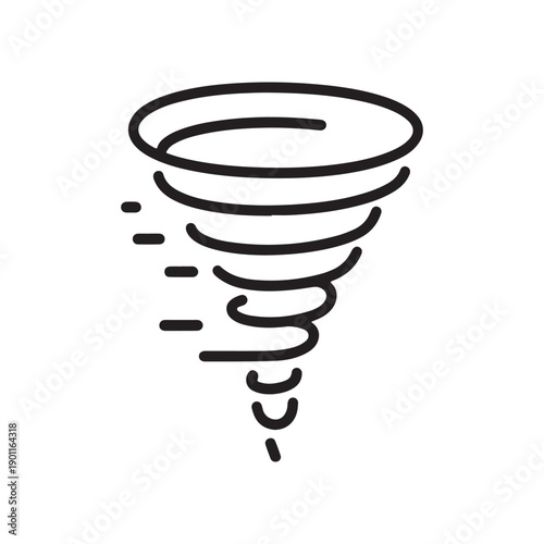 Minimalist Tornado Vector Icon for Weather Disaster Warning and Hurricane Storm Design
