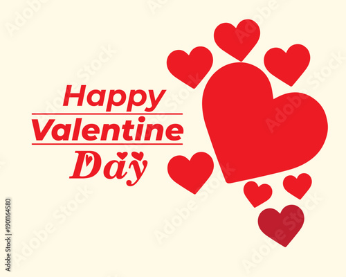 Valentines Day post background with hanging hearts
