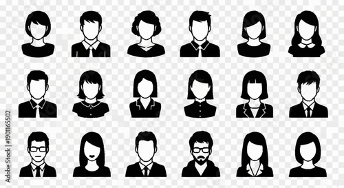 Collection of diverse professional user profile icons.