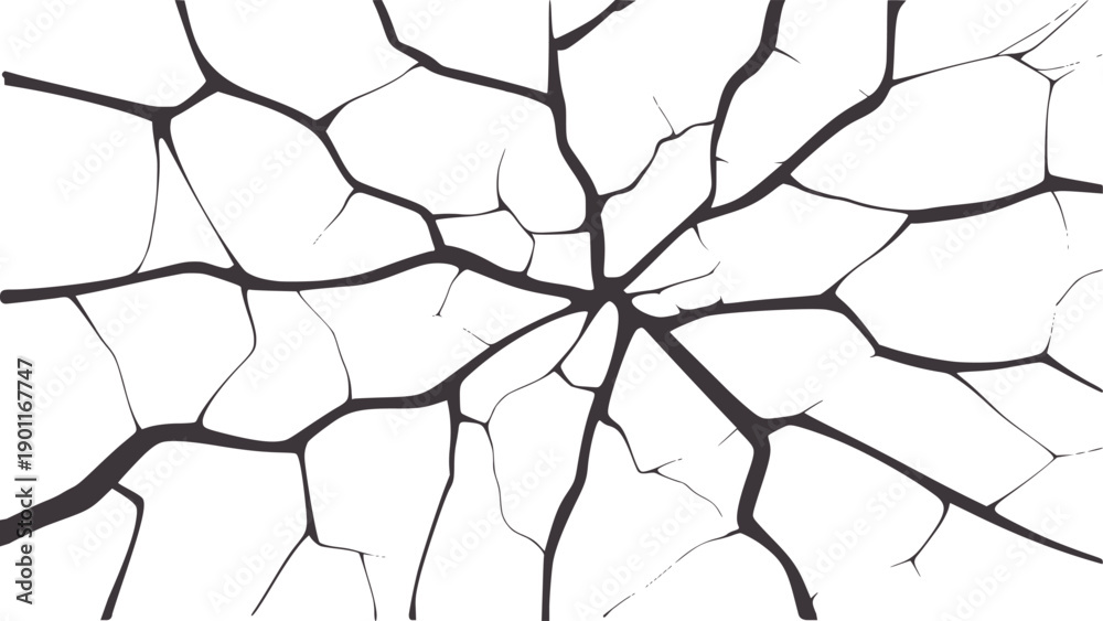 Obraz premium Contrast black and abstract cracked surface pattern cracks texture