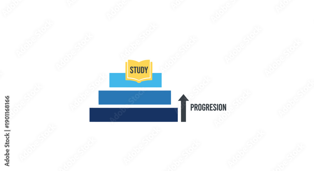 Naklejka premium Progress Graph with Color Blocks.