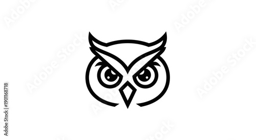 Simple Black Owl Illustration Design Element.