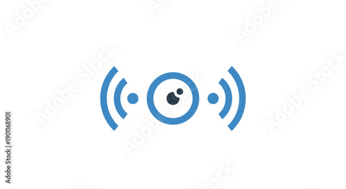 Simple Blue Wireless Headset Icon Design.