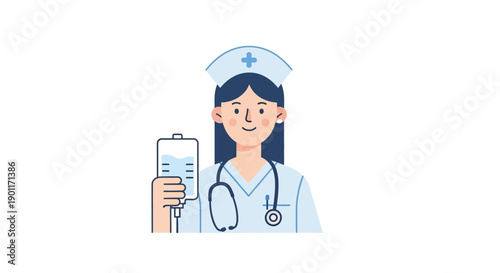 Healthcare professional nurse using smartphone for medical communication and patient care management