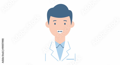 Illustration of a Friendly Male Doctor with a Warm Smile and Professional Attire Conveying Healthcare and Medical Expertise in a