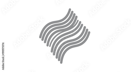 Grey wavy lines logo symbol.