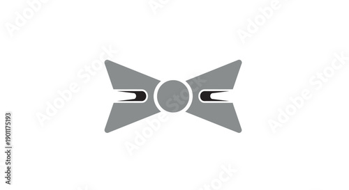 Grey Bow Tie Fashion Accessory Illustration.