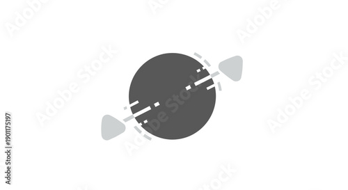 Grey circle with white lines.