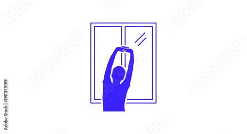 Hand cleaning window glass surface.