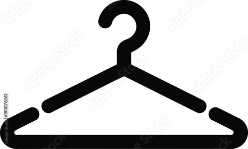 Minimal Clothes Hanger Icon – Fashion, Laundry and Wardrobe Line Symbol for Apparel Store, Dry Cleaning and UI Design