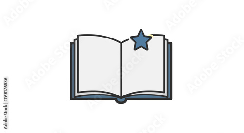 Open Book with Blue Star.