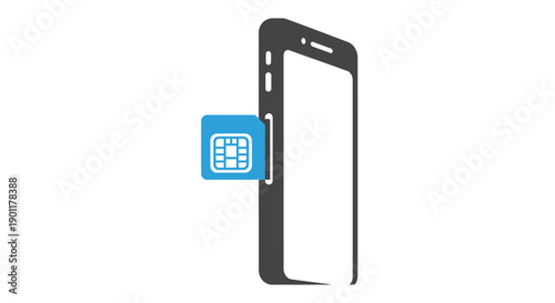 Minimal Vector Illustration of Smartphone and SIM Card