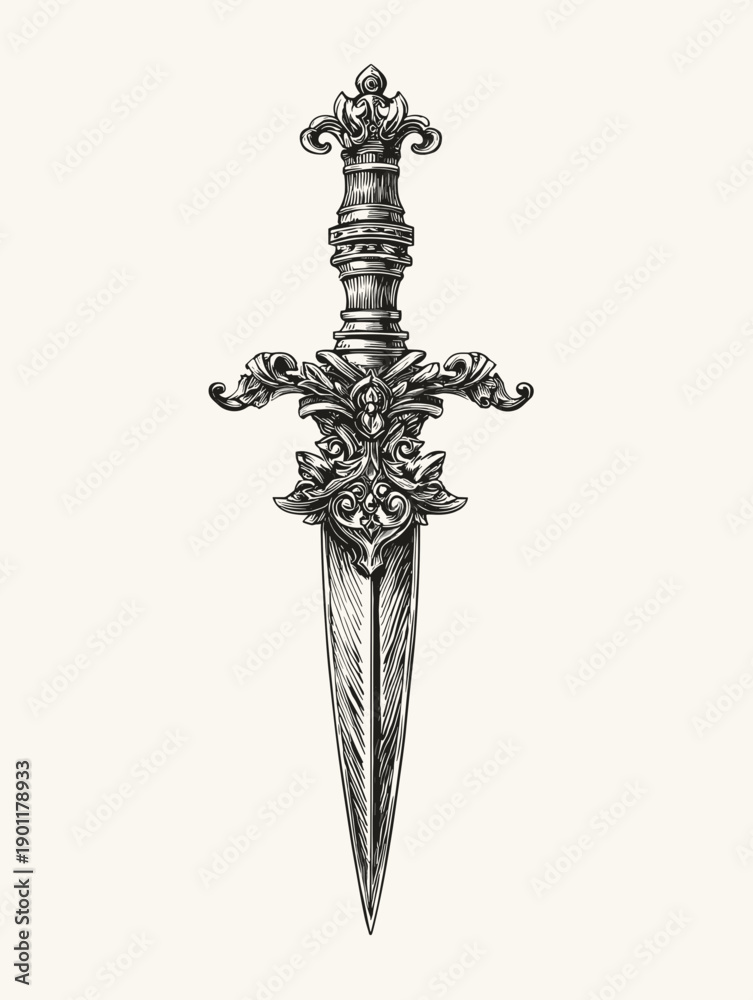 Obraz premium sword vector illustration isolated on white background