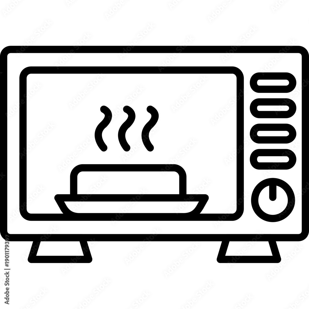 Fototapeta premium Microwave oven with food Icon
