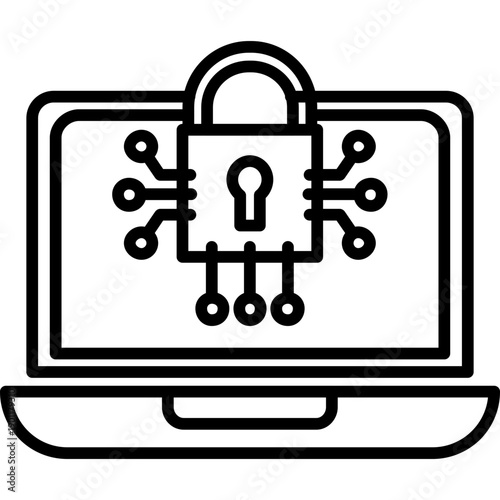 Lock on computer screen Icon