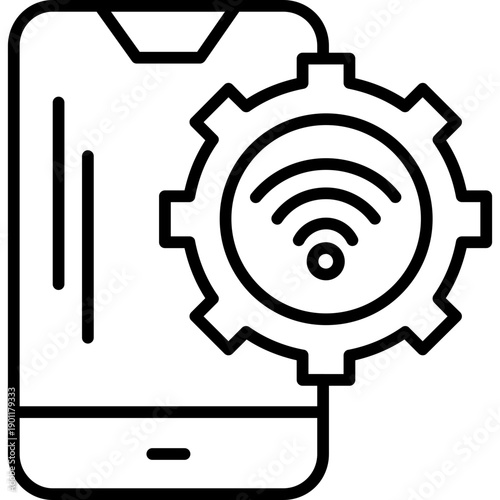 Device with gear symbol Icon