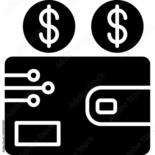 Wallet with currency symbols Icon