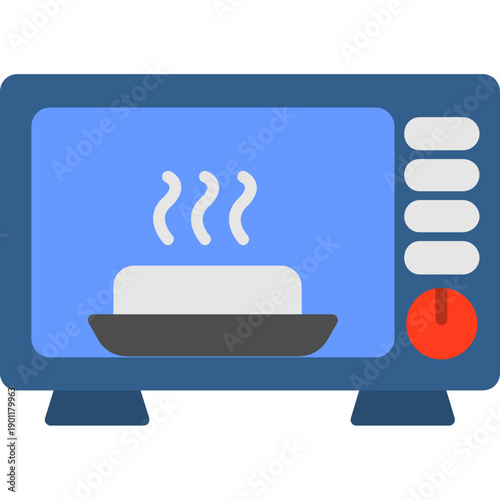 Microwave oven with food Icon