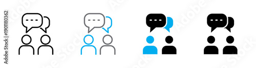 Communication and Team Discussion Icon. Vector Illustration